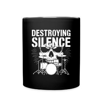 Batterie Batteur Destroy Silence Rockband - Mug uni - noir - Devant