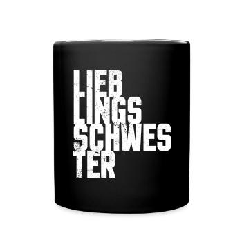 Beste Lieblings Schwester Geschenk für Geschwister - Tasse einfarbig - Schwarz - Vorne