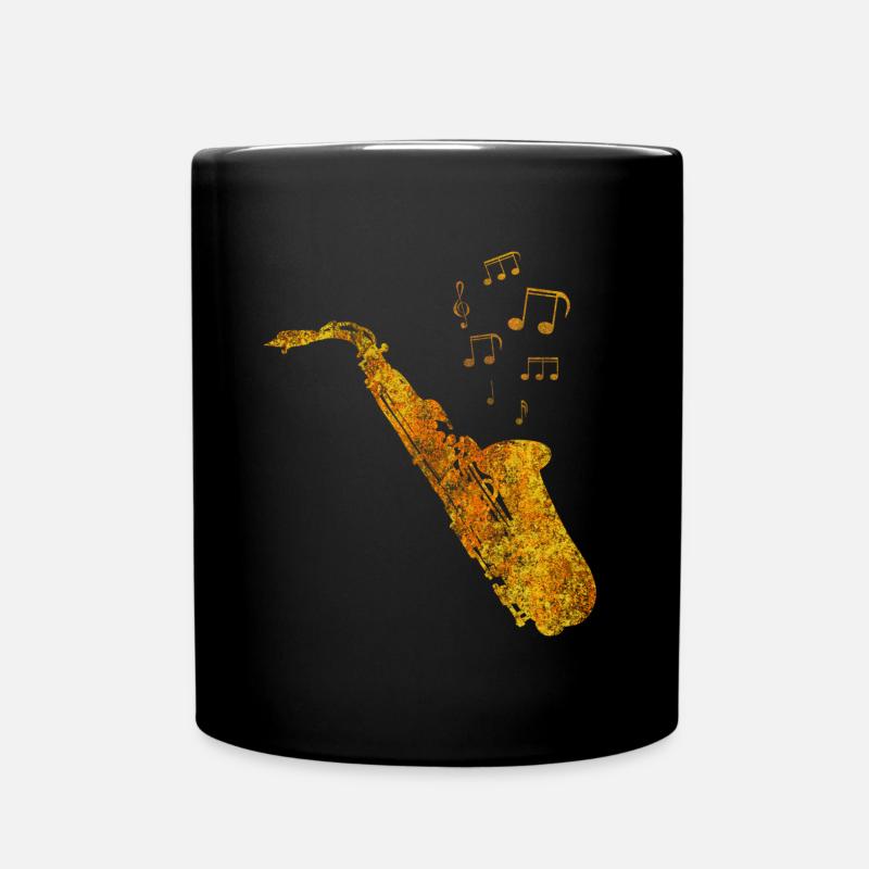 Saxophon - Tasse einfarbig - Schwarz
