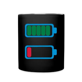 battery charge low vacuum battery fatigue - Full Colour Mug - black - Front