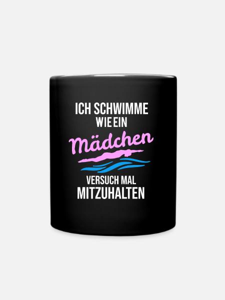 Schwimmer Bademeister DLRG Maedchen - Tasse einfarbig - Schwarz