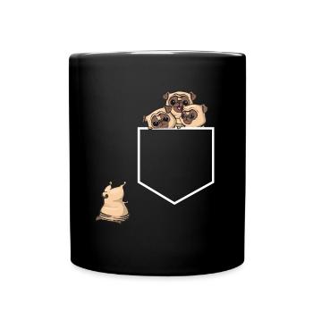 Dog Shirt · Pug Family · Gift - Full Colour Mug - black - Front