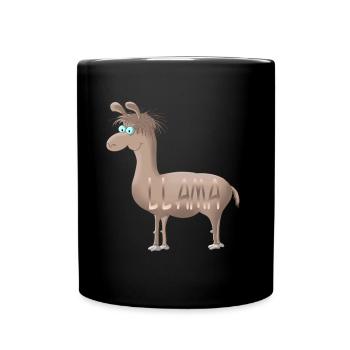 Llama - Full Colour Mug - black - Front