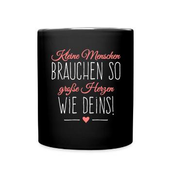 Geschenkidee für liebevolle Erzieherin oder Mama - Tasse einfarbig - Schwarz - Vorne