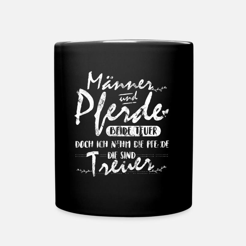 Männer und Pferde | Pferd Reiterin Hobby Pferde - Tasse einfarbig - Schwarz