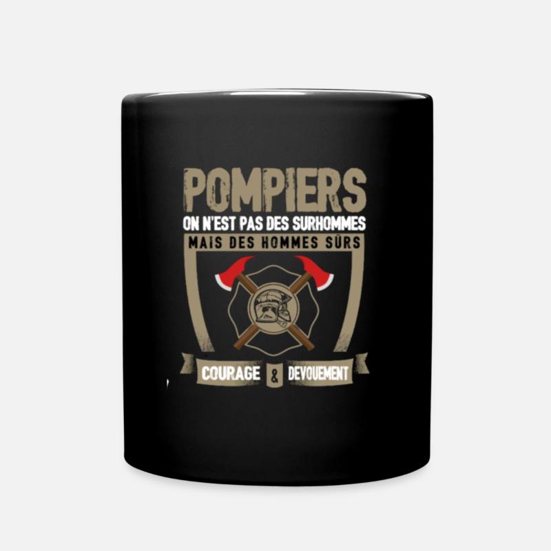 BEST SELLER FIREMAN WE ARE NOT OVERHEADERS - Full Colour Mug - black