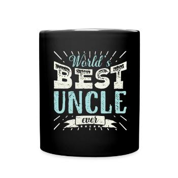 Mens Cool Uncle Gift T Shirt World's Best Uncle - Tasse einfarbig - Schwarz - Vorne