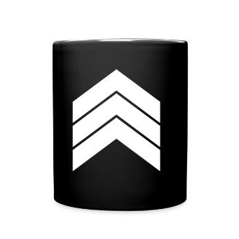 three white arrows - Full Colour Mug - black - Front