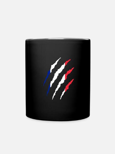France Flag | French Flag Design - Full Colour Mug - black