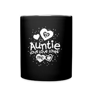 Ma tante aime l'amour m'aime - Mug uni - noir - Devant
