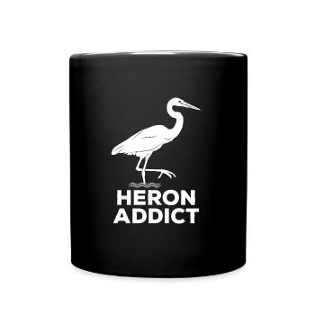 Heron Addict - Observation des oiseaux - Mug uni - noir - Devant