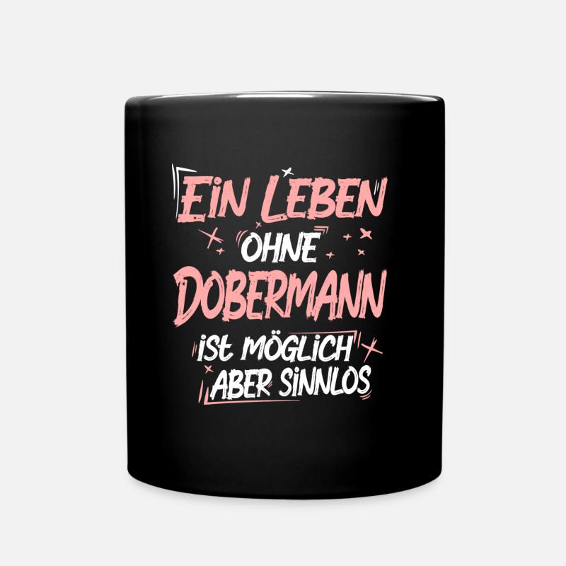 Dobermann - Tasse einfarbig - Schwarz