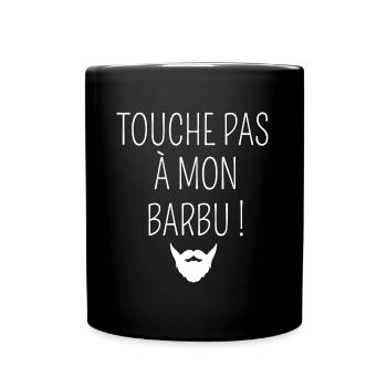 Touche pas à mon barbu humour femme cadeau - Mug uni - noir - Devant