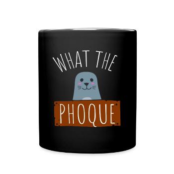 T shirt what the seal gift humor - Full Colour Mug - black - Front