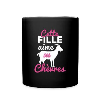 This girl loves her goats - Full Colour Mug - black - Front
