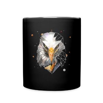 Bald Eagle | Low Poly Art | Cool polygon - Full Colour Mug - black - Front