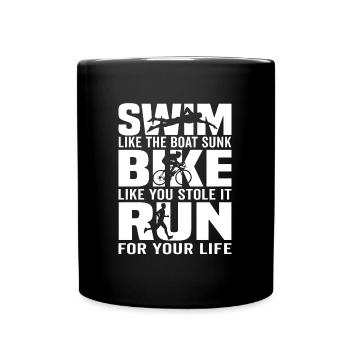 Triathlon Geschenk Triathlon Triathlon Triathlet - Tasse einfarbig - Schwarz - Vorne