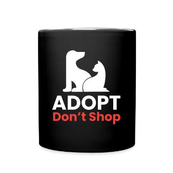 Adopt - dont shop I Tierretter - Tasse einfarbig - Schwarz - Vorne