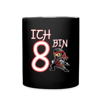 Ich bin 8 Ninja Geburtstag 8.Geburtstag - Tasse einfarbig - Schwarz - Vorne