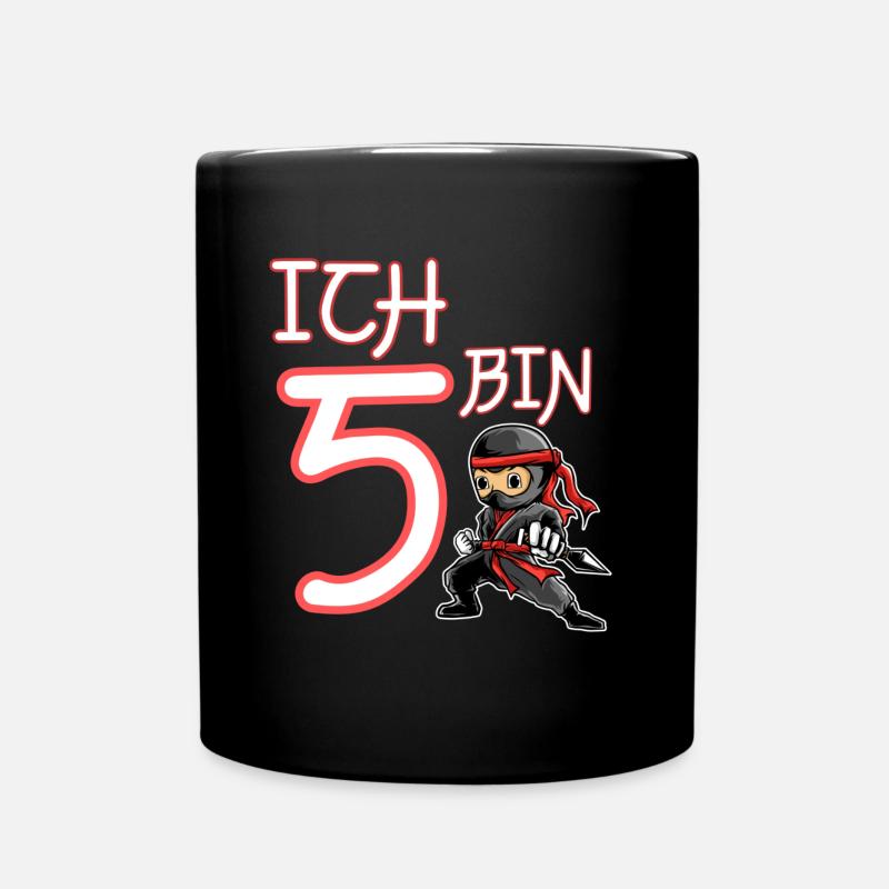 Ich bin 5 Ninja Geburtstag 5.Geburtstag - Tasse einfarbig - Schwarz