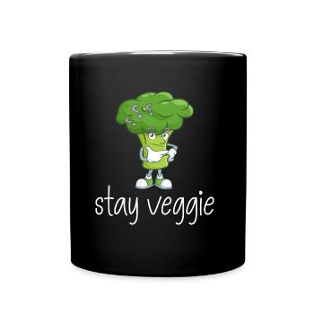 Brokkoli Vegetarisch Nachdenklich - Tasse einfarbig - Schwarz - Vorne
