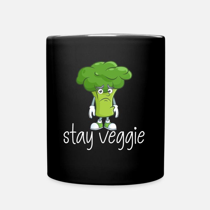 Brokkoli Vegetarisch - Tasse einfarbig - Schwarz