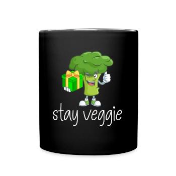 Brokkoli Vegetarisch Geschenk - Tasse einfarbig - Schwarz - Vorne