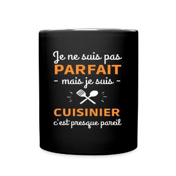 Cuisinier pas parfait humour cuisine cadeau - Mug uni - noir - Devant