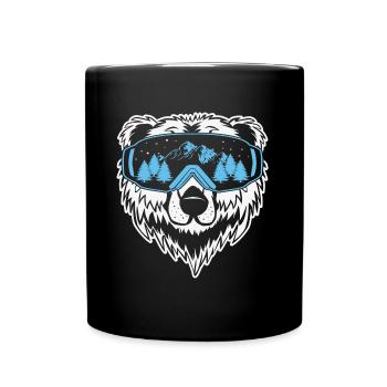 Funny Ski Jumping Winter Sports Bear Sunglass - Tasse einfarbig - Schwarz - Vorne