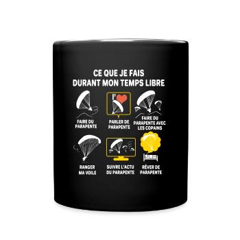Cadeau papa parapente maman parapentiste - Mug uni - noir - Devant