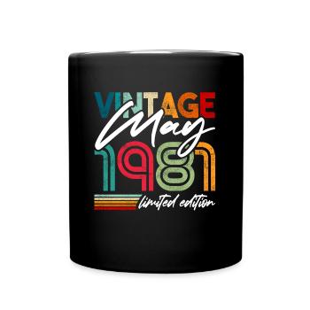 Vintage born May 1981 Birthday May 1981 - Full Colour Mug - black - Front