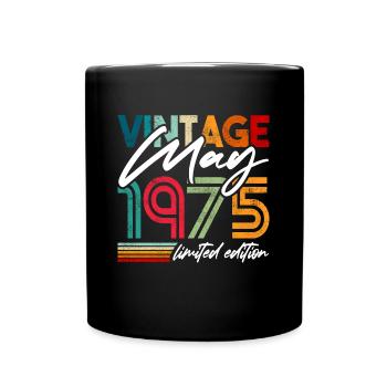 Millésime né mai 1975 Anniversaire mai 1975 - Mug uni - noir - Devant