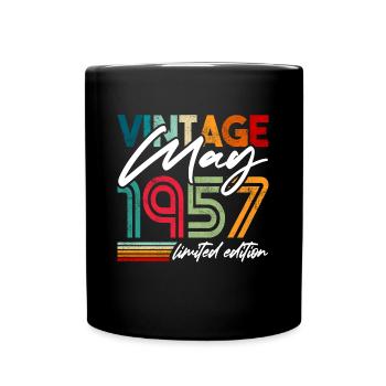 Vintage geboren Mai 1957 Geburtstag Mai 1957 - Tasse einfarbig - Schwarz - Vorne
