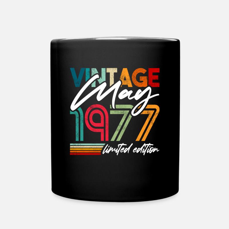 Millésime né mai 1977 Anniversaire mai 1977 - Mug uni - noir