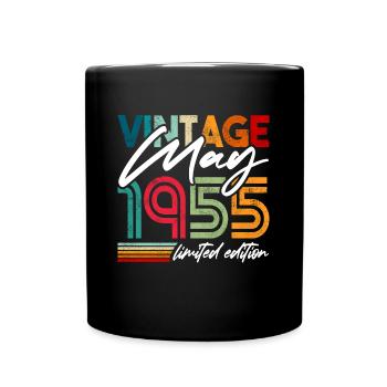 Vintage born May 1955 Birthday May 1955 - Full Colour Mug - black - Front