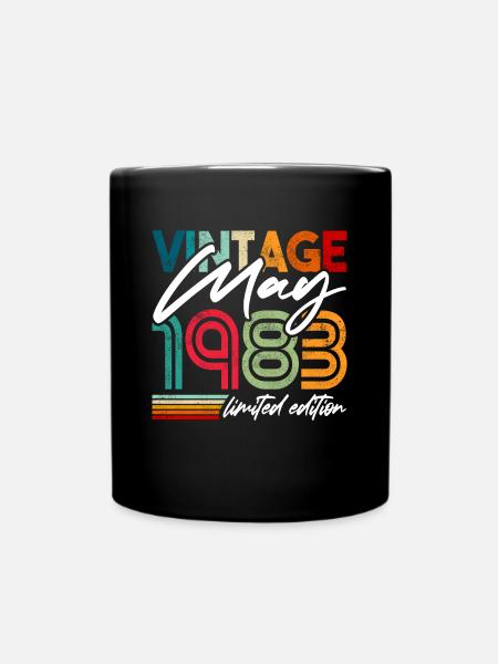 Millésime né mai 1983 Anniversaire mai 1983 - Mug uni - noir