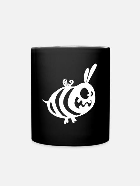 Verrückte Biene - Tasse einfarbig - Schwarz