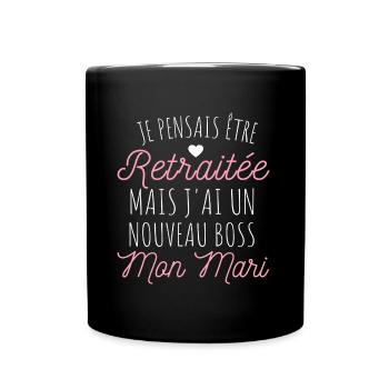 Je pensais être retraitée humour retraite cadeau - Mug uni - noir - Devant
