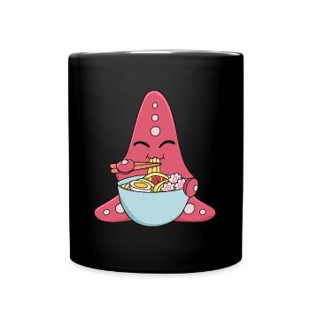 Seestern - Tasse einfarbig - Schwarz - Vorne