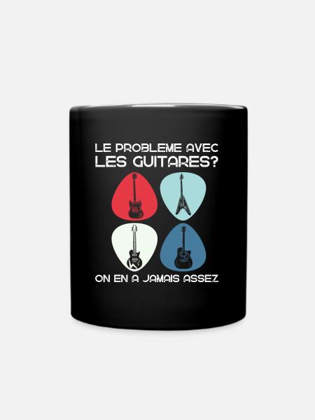 Guitariste humour guitare cadeau homme femme - Mug uni - noir