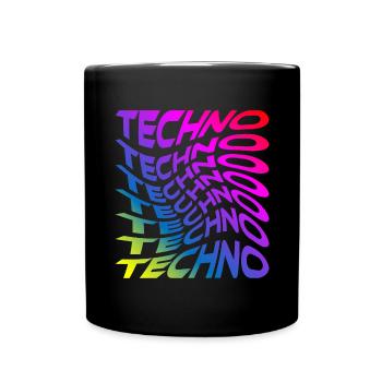 Trippy Techno Rainbow - Full Colour Mug - black - Front