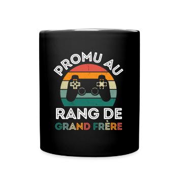 Promu grand frère humour grand frère gamer cadeau - Mug uni - noir - Devant