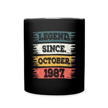 Legend Since October 1987 35 Years Anniversary - Full Colour Mug - black - Front