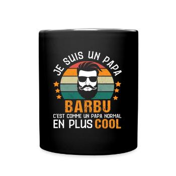 Papa barbu cool humour papa cadeau fête des pères - Mug uni - noir - Devant