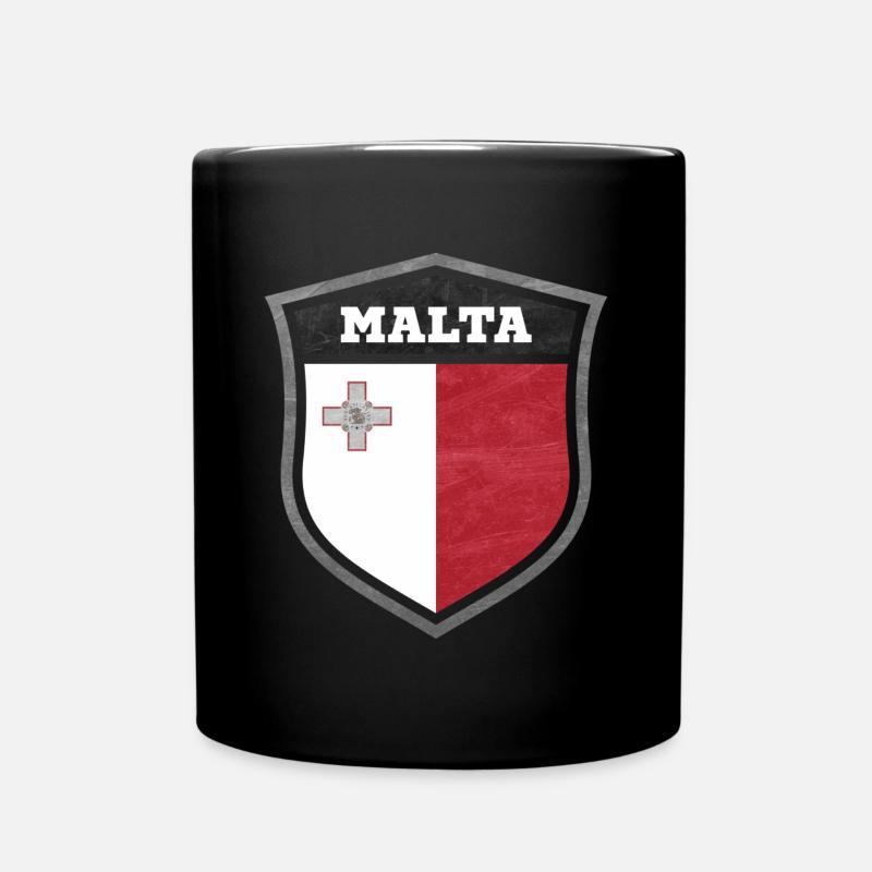 Malta Schild Logo Emblem - Tasse einfarbig - Schwarz