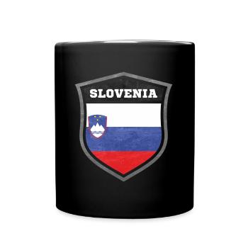 Slowenien Schild Logo Emblem - Tasse einfarbig - Schwarz - Vorne