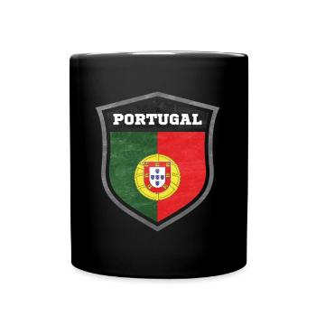Portugal Schild Logo Emblem - Tasse einfarbig - Schwarz - Vorne