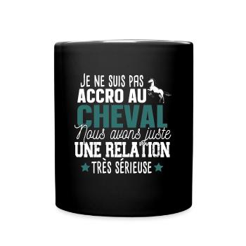 Cheval Chevaux Equitation Cadeau Cavalier Humour - Mug uni - noir - Devant