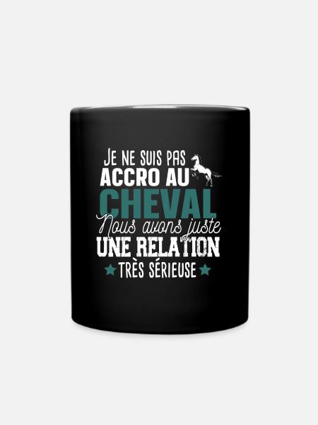 Cheval Chevaux Equitation Cadeau Cavalier Humour - Mug uni - noir