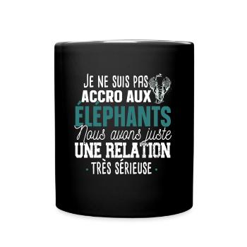 Éléphant Animal Cadeau Humour Safari Trompe Dumbo - Mug uni - noir - Devant